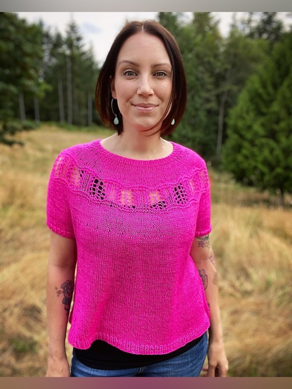 Handknit 100% Bluefaced Leicester Wool Boxy Tee